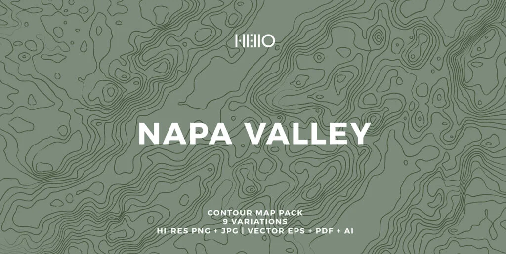 Napa Valley Topographic Maps Graphics - Image 2