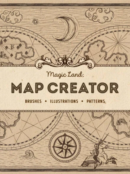 Magic Lands – Vintage Map Creator Graphics - Image 4