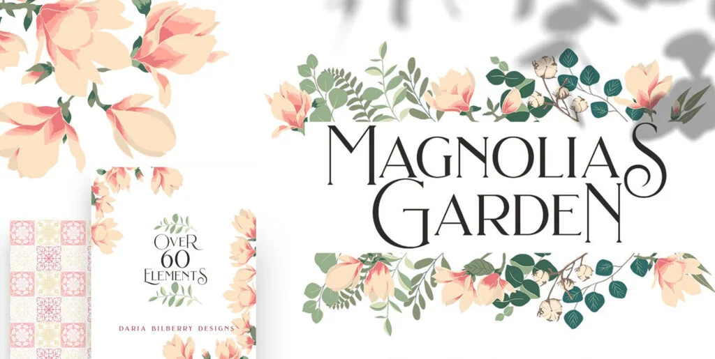 Magnolias Garden Collection Graphics - Image 1