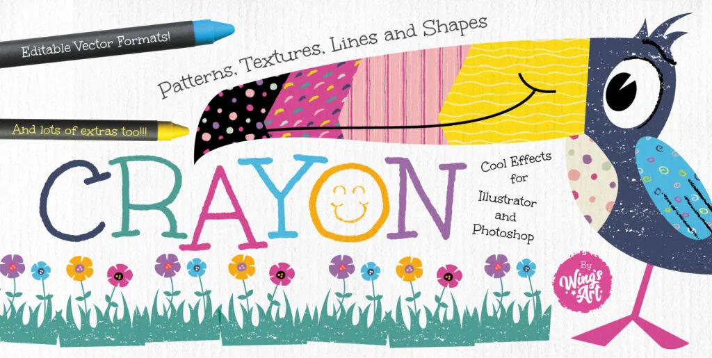 Wax Crayon Patterns and Textures Graphics - Image 2