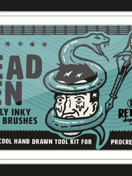 The Dead Pen – A Wicked Cool Hand Drawn Toolkit for Procreate Graphics - Image 12