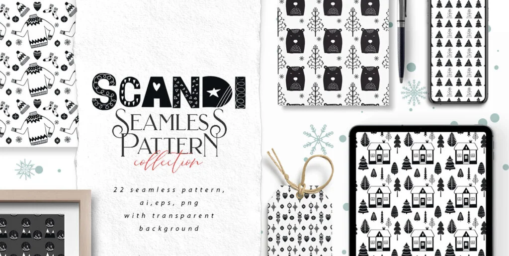 SCANDI Seamless Patterns Graphics - Image 1