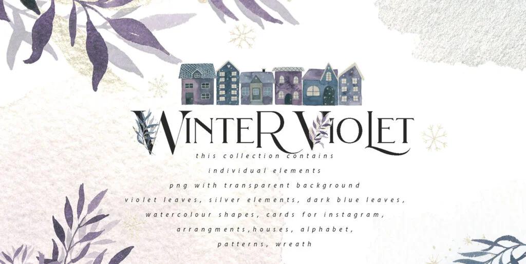 Winter Violet Collection Graphics - Image 2