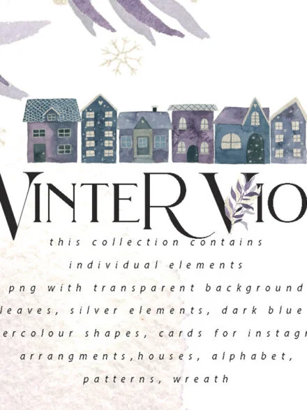 Winter Violet Collection Graphics - Image 5
