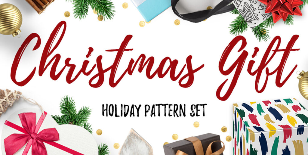 Christmas Gift and Holiday Pattern Set Graphics - Image 2