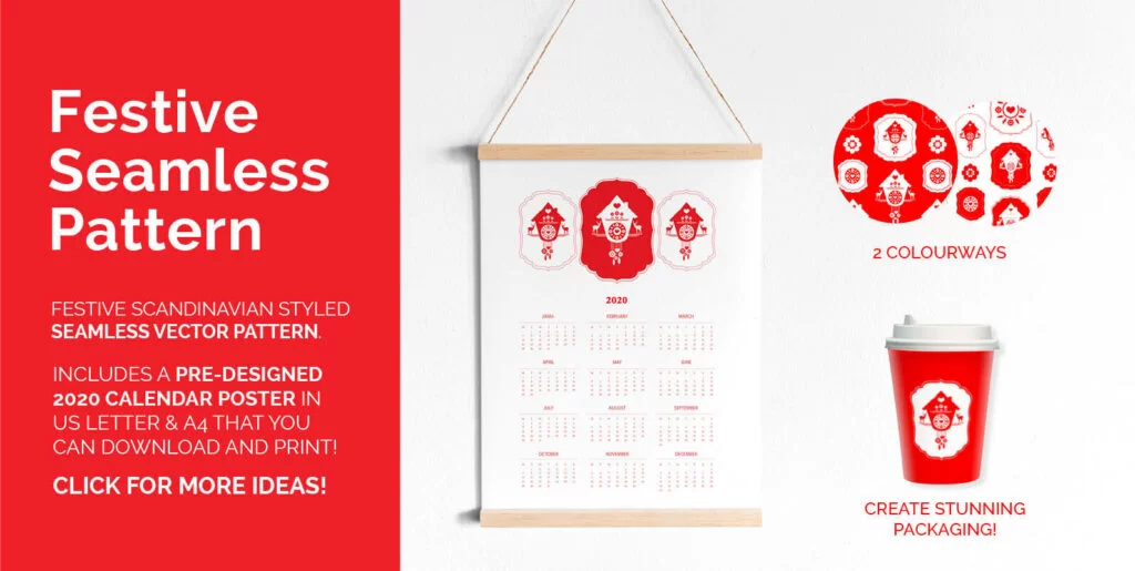 Festive Scandinavian Pattern Illustration Graphics - Image 2