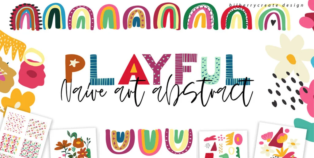 Playful Naive Art Abstract Graphics - Image 2