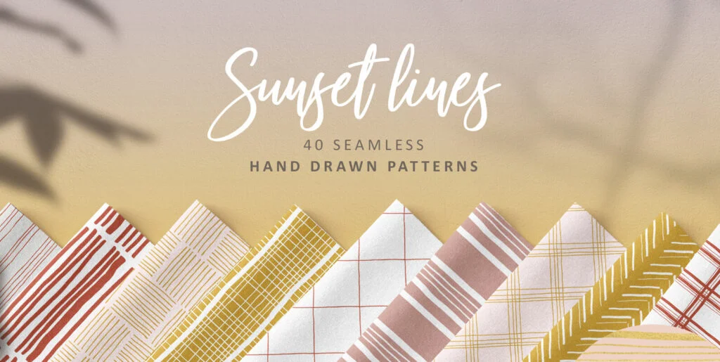 Sunset Lines Hand Drawn Patterns Graphics - Image 2