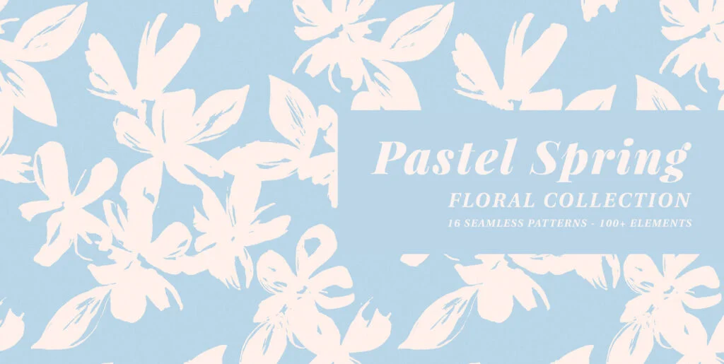Pastel Spring Patterns & Illustrations Floral Collection Graphics - Image 1