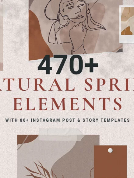Natural Spring Graphics & Elements With Instagram Templates Graphics - Image 5