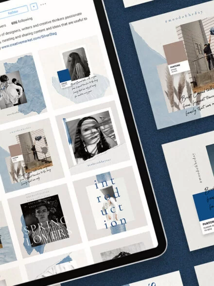 InstaBlue – Minimal Instagram Post Templates Graphics - Image 8