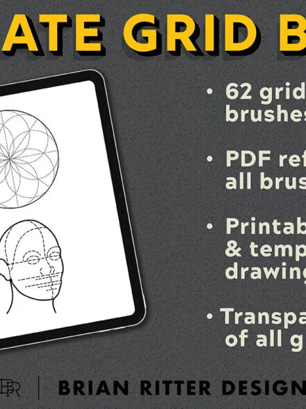 Drawing Grid Brushes for Procreate Graphics - Image 4
