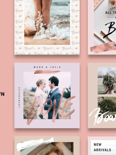 Rose Gold Hand-Drawn Instagram Posts Graphics - Image 9