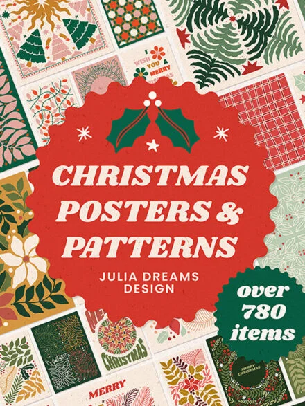 Christmas Posters Patterns Bundle Graphics - Image 7