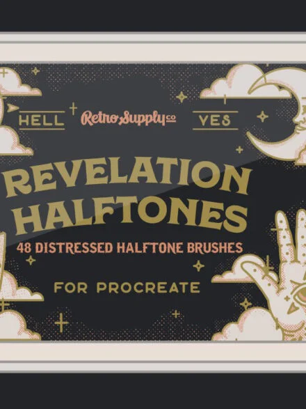 Revelation Halftones – Distressed Halftone Brushes for Procreate Graphics - Image 4