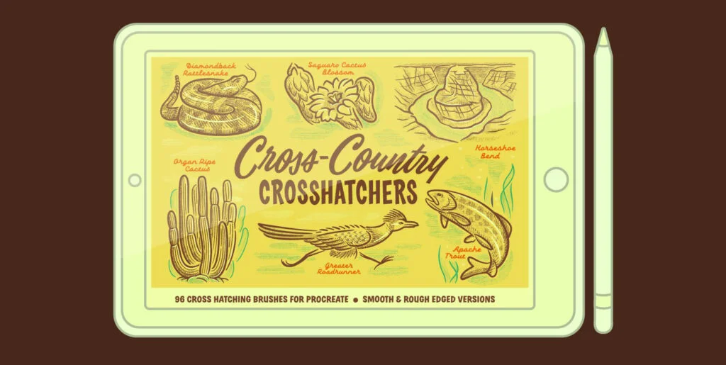 Cross Country Cross Hatchers Brushes for Procreate Graphics - Image 2