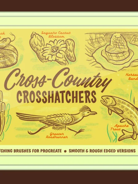 Cross Country Cross Hatchers Brushes for Procreate Graphics - Image 2