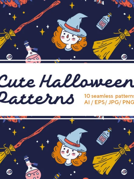 Cute Halloween Patterns Graphics - Image 4