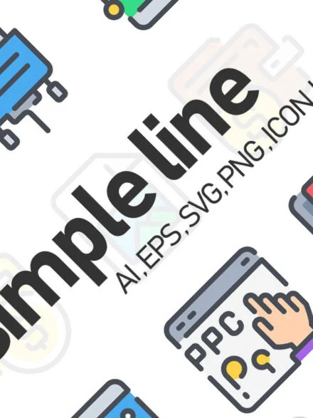 750 Simple Line Icon x2 Graphics - Image 8