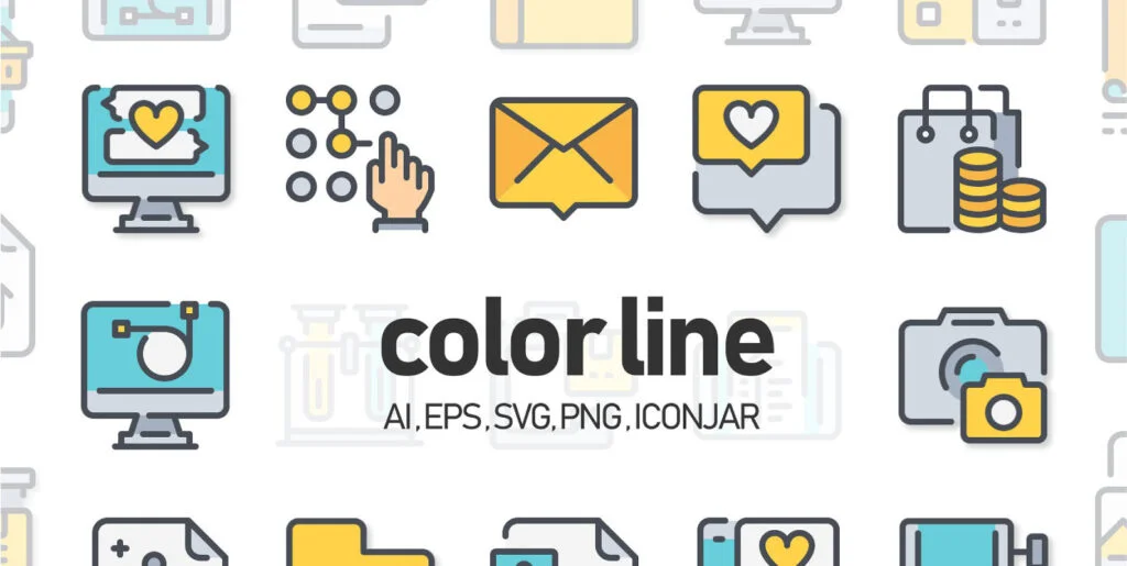 260 Color Line Icon x2 Graphics - Image 2