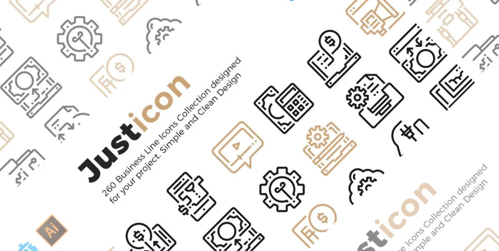 260 Business Line Icons Collection Graphics - Image 2