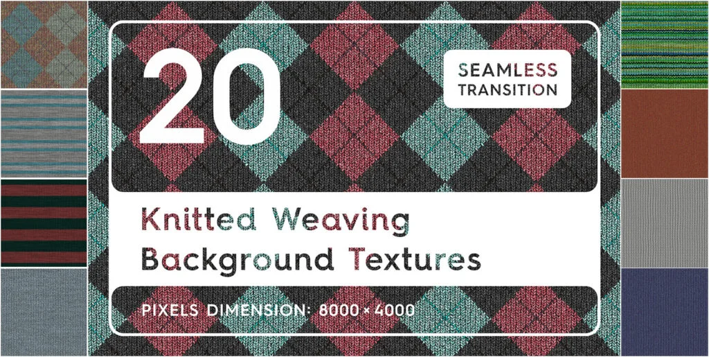 20 Knitted Weaving Background Textures Graphics - Image 2
