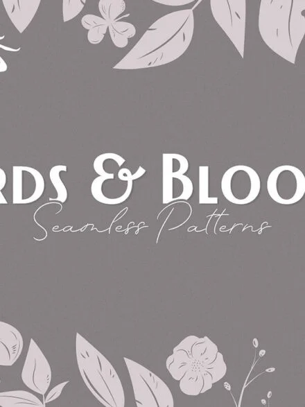 Birds & Blooms Seamless Patterns Graphics - Image 7