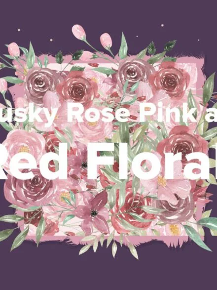 Dusky Pink Rose & Red Florals Watercolor Package Graphics - Image 6