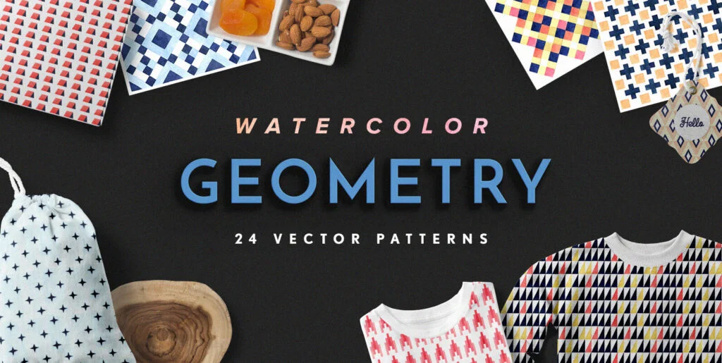 Geometry Watercolor Vector Patterns Graphics - Image 1