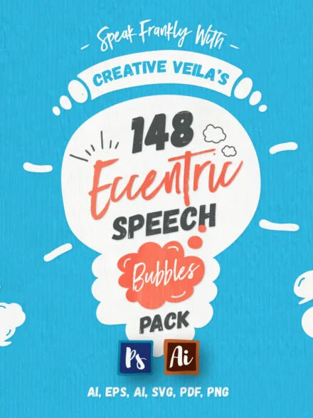 Eccentric Speech Bubbles Vector Pack Graphics - Image 1