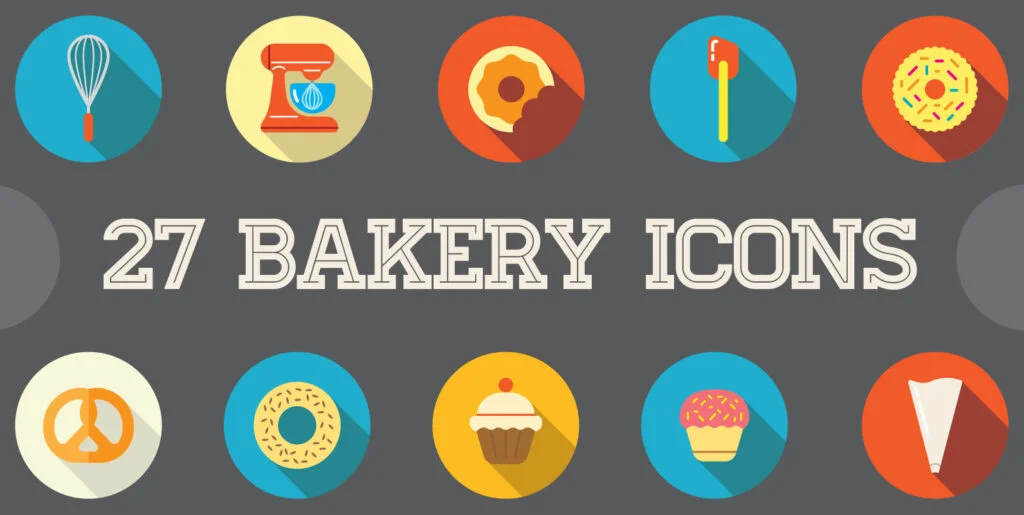 Awesome 27 Bakery Flat Icons in Vector Graphics - Image 1