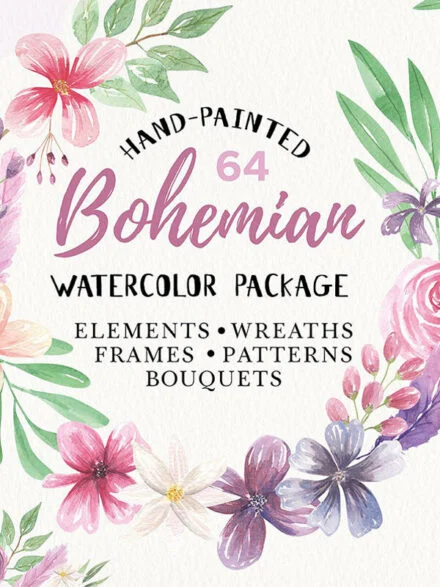 Bohemian Watercolor Package Graphics - Image 8
