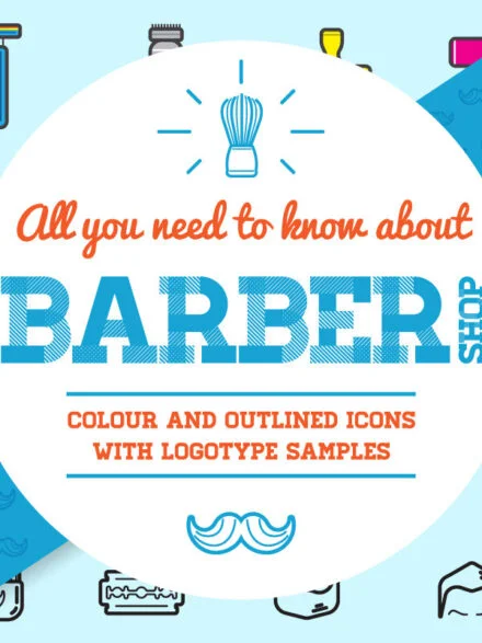 Awesome Barber Shop Icons and Signs Set Graphics - Image 2