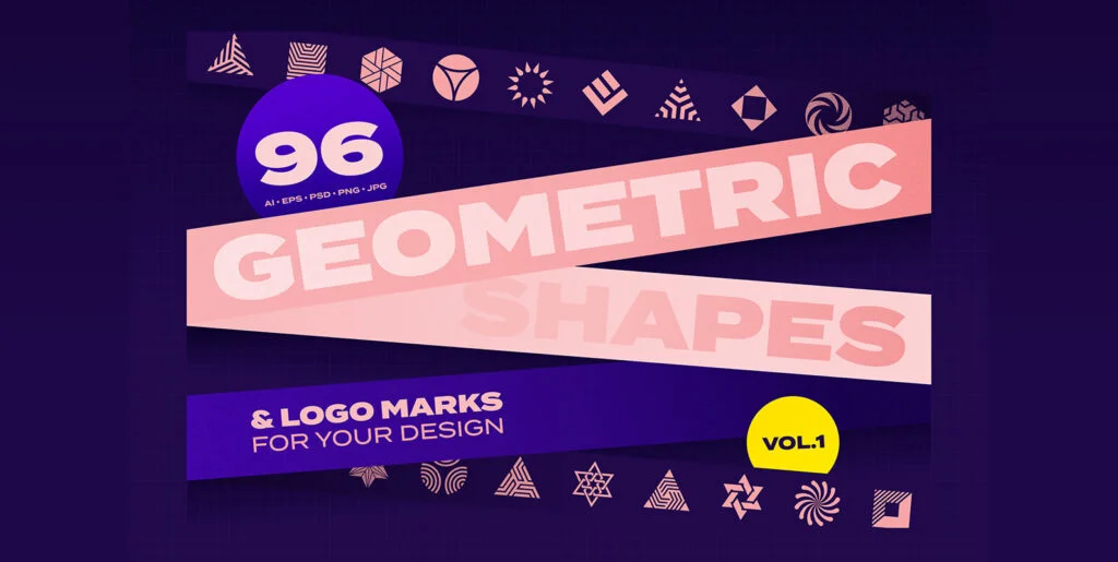 96 Geometric Shapes & Logo Marks Collection VOL.1 Graphics - Image 1