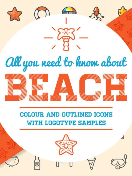 Awesome Summer Beach Icons and Signs Set Graphics - Image 10