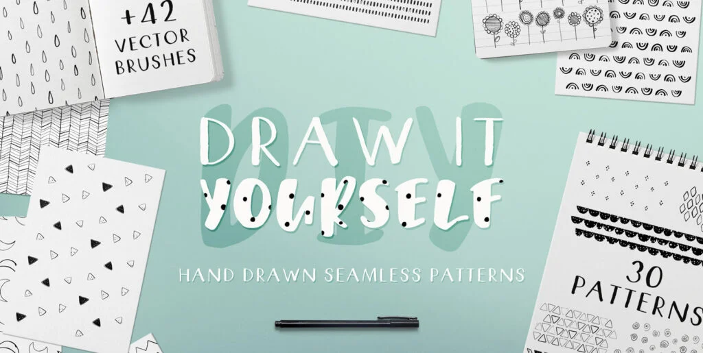 DIY Hand Drawn Seamless Patterns Graphics - Image 2