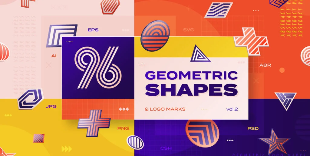 96 Geometric Shapes & Logo Marks Collection VOL.2 Graphics - Image 1