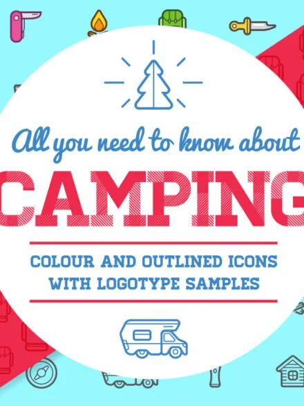 Awesome Outdoor Camping Shop Icons and Signs Set Graphics - Image 8