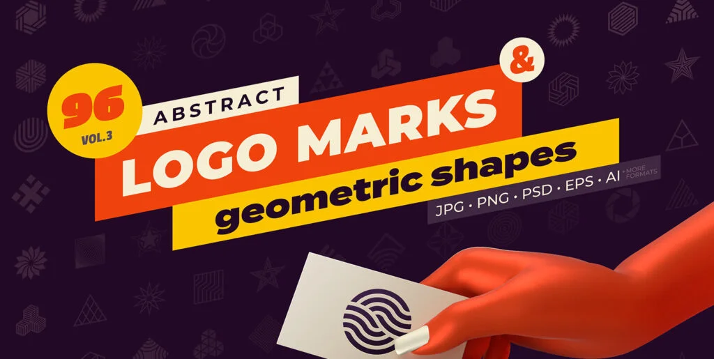 96 Abstract Logo Marks & Geometric Shapes Collection Graphics - Image 2