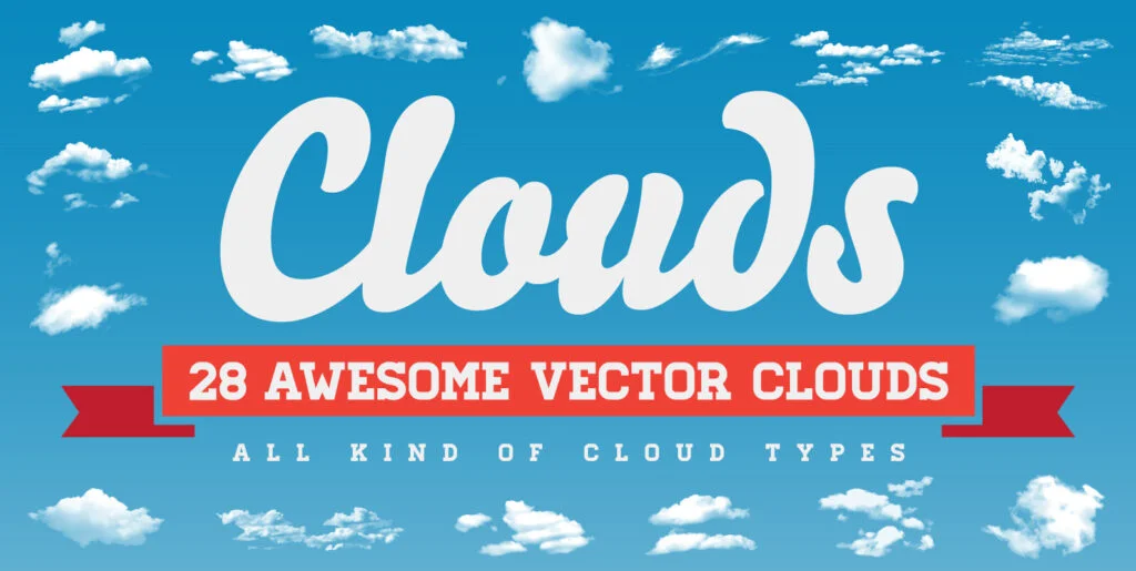Clouds – 28 Vector Clouds All Kind of Cloud Types Graphics - Image 1