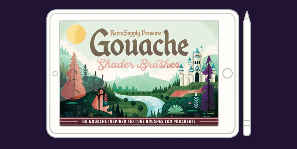Gouache Shader Brushes for Procreate Graphics - Image 2