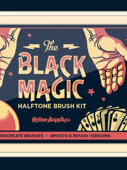 Black Magic Halftones – Halftone Brushes for Procreate Graphics - Image 1