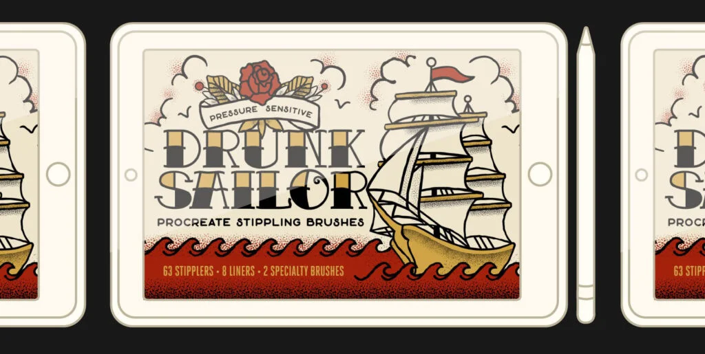 Drunk Sailor Stippling Brushes for Procreate Graphics - Image 1