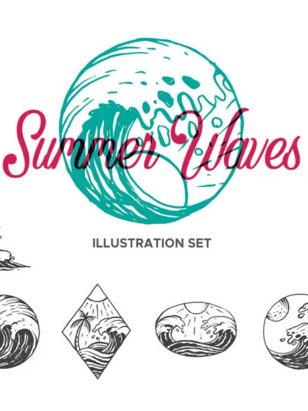 Summer Waves Illustration Set Graphics - Image 11