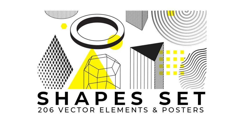 206 Vector Shapes & Posters Set Graphics - Image 2