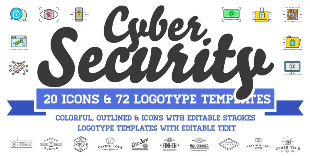 Cyber Security Logos and Icons Set Graphics - Image 2
