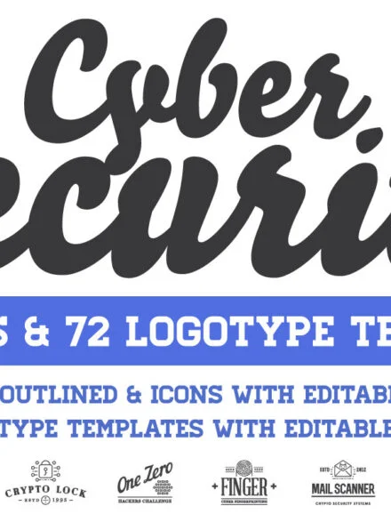 Cyber Security Logos and Icons Set Graphics - Image 1