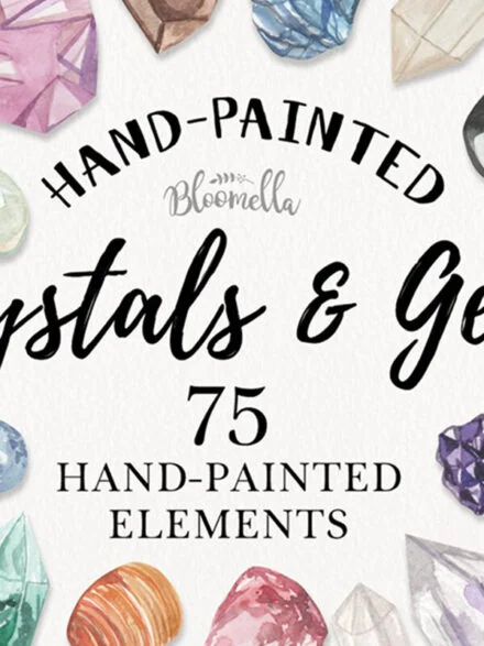 Crystals & Gems Watercolor Package Graphics - Image 10