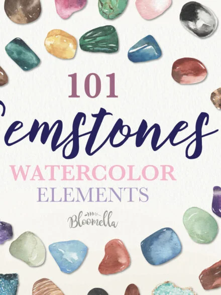 Gemstones Watercolor Package Graphics - Image 2