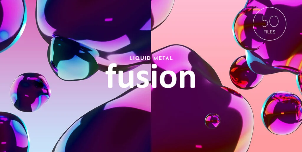 Liquid Metal Fusion 3D Backgrounds Graphics - Image 1